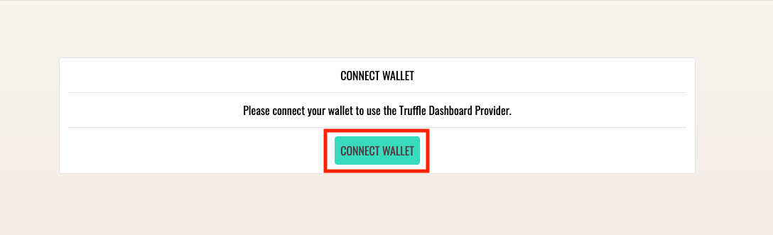truffle dashboard - connect wallet