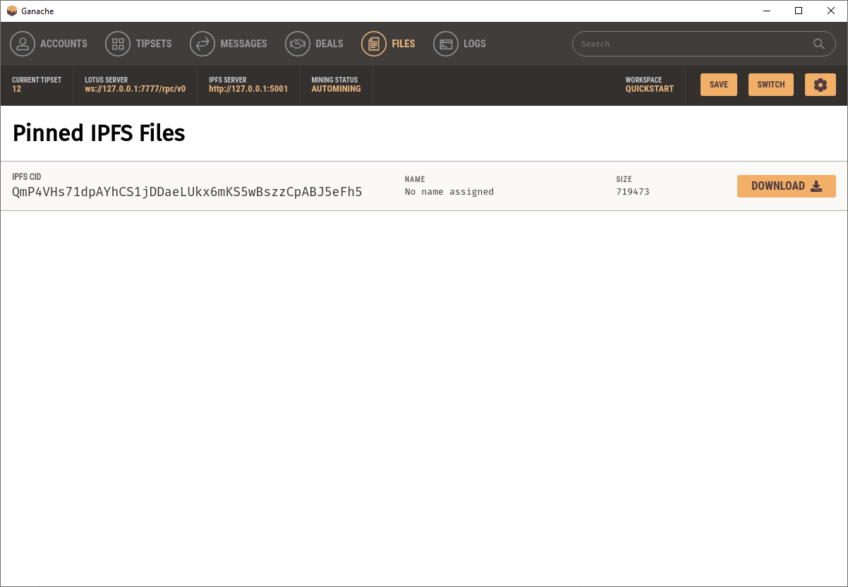 Filecoin Files Page